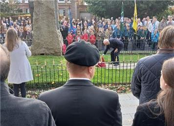 Ted represents the club at Remembrance Day service